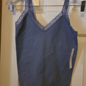 Blue Lace Trim Camisole